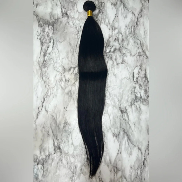 24 Inch 100% Unprocessed Indian Human hair 1 Black - Picture 1 of 8